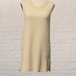 J.Crew beige sleeveless merino wool blend knit longline tunic sweater top L